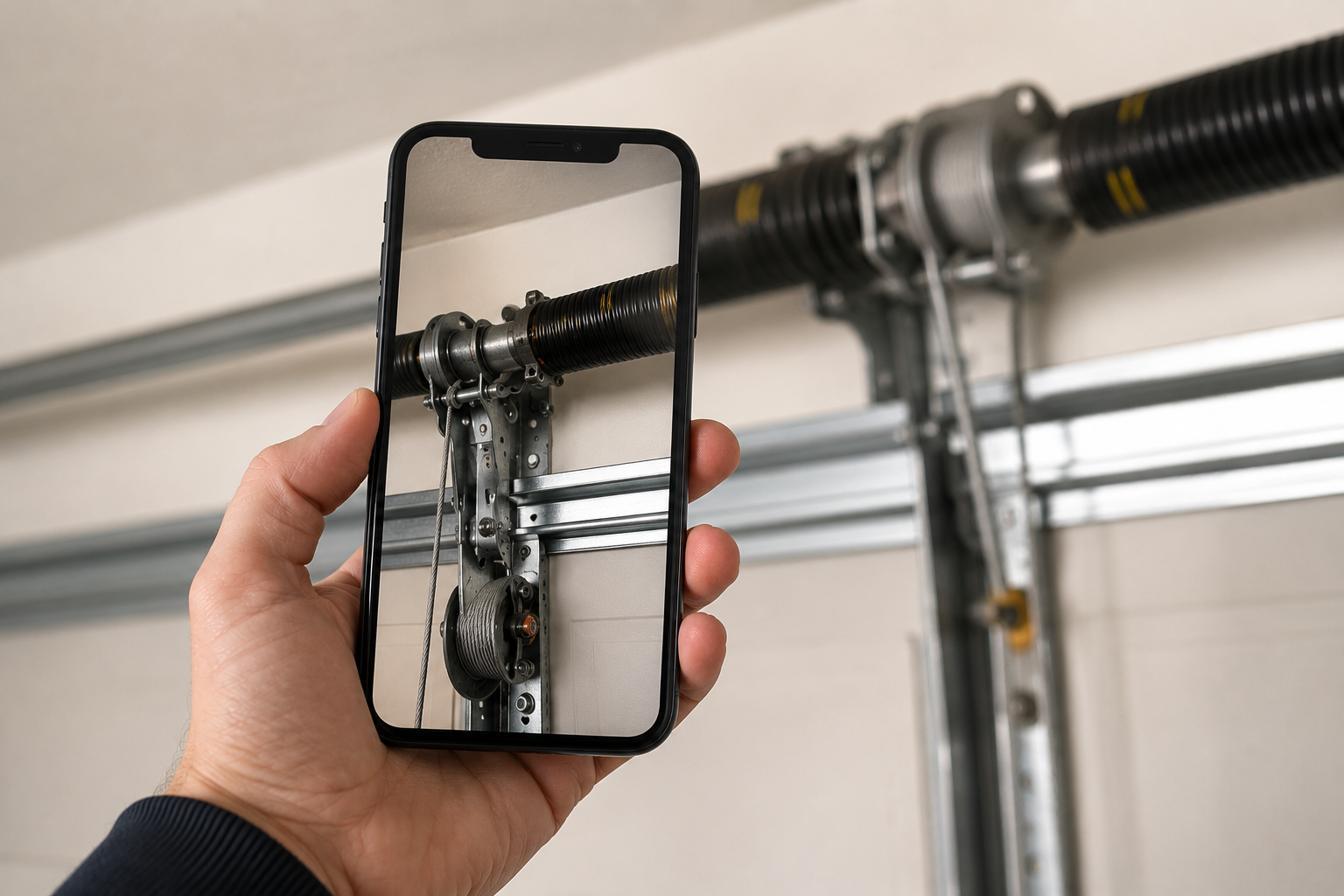 Spring repair technician giving on-the-spot advice